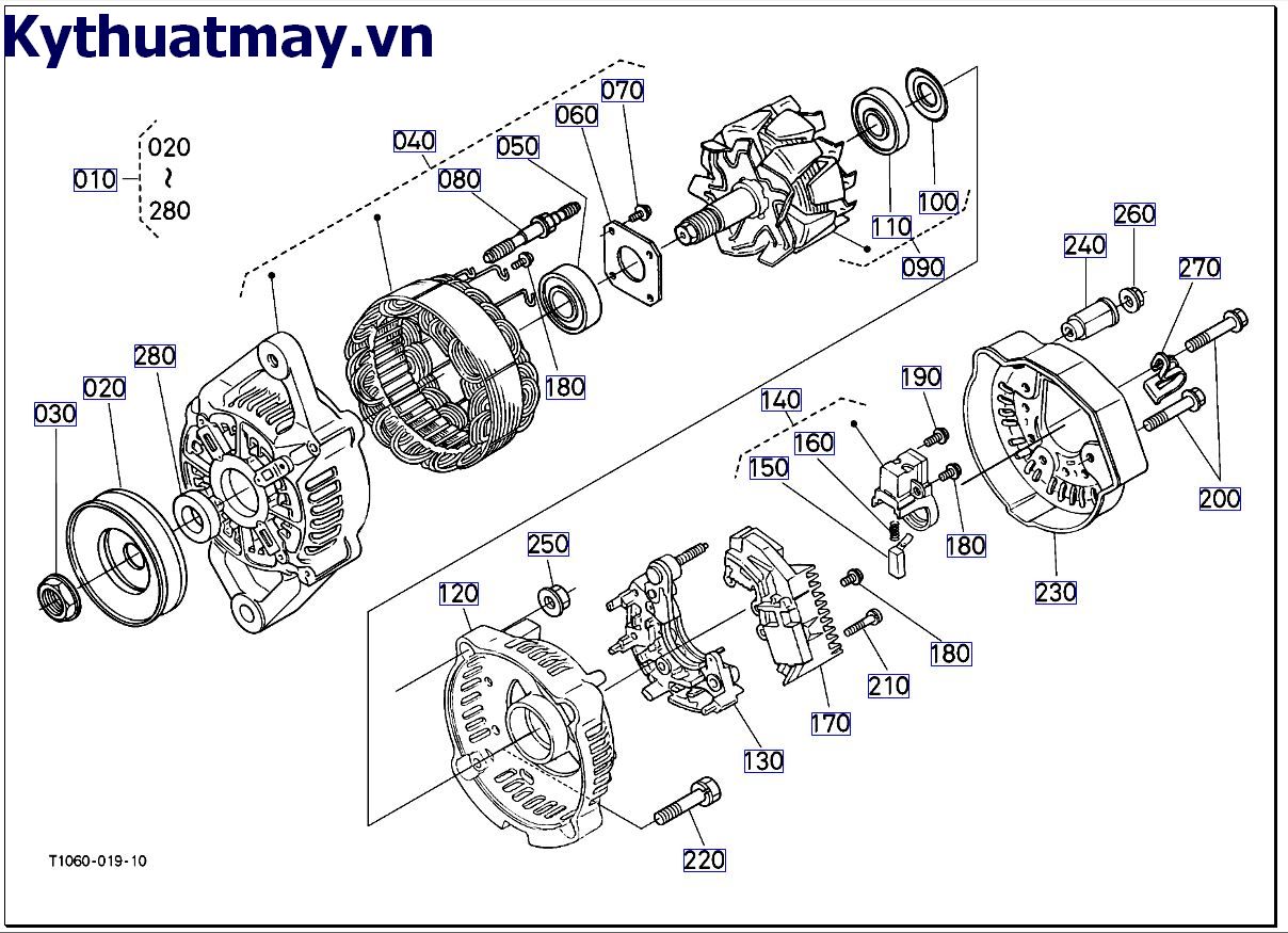 (những bộ phận cấu thành) của máy giao điện